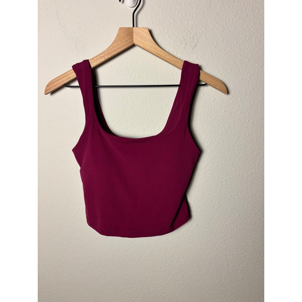 Athleta Transcend Square Neck Tank D-DD Purple Yoga Crop Top Small